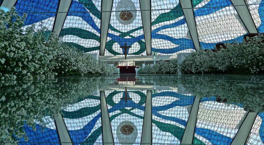 Cathedral Reflection, Oscar Niemeyer Cathedral Reflection, Oscar Niemeyer