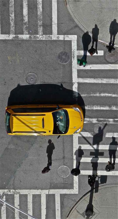 NY Shadows w: yellow cab