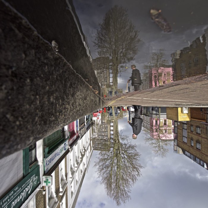 Golborne Road Puddle Reflection